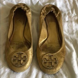 Gold Tory Burch flats